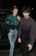 SOPHIE TURNER and Joe Jonas at Delaunay Restaurant in London 12/22/2018