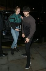 SOPHIE TURNER and Joe Jonas at Delaunay Restaurant in London 12/22/2018