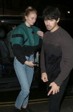 SOPHIE TURNER and Joe Jonas at Delaunay Restaurant in London 12/22/2018