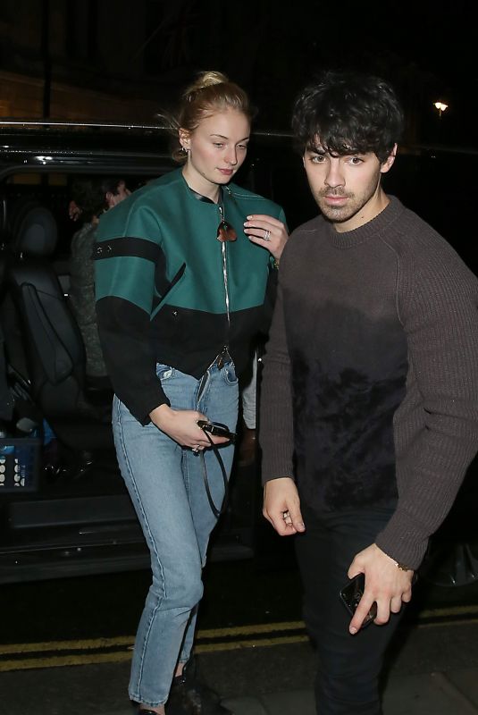 SOPHIE TURNER and Joe Jonas at Delaunay Restaurant in London 12/22/2018