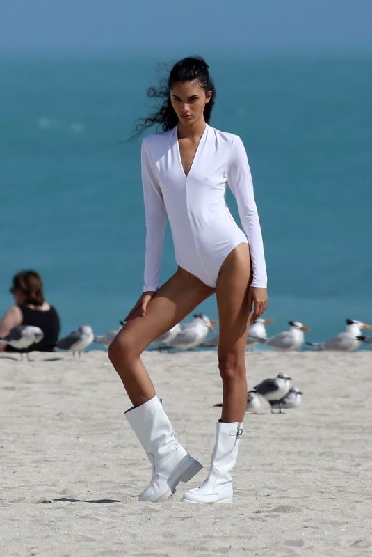 AIRA FERREIRA in Bodysuit on the Set of a Photoshoot in Miami 01/25/2019