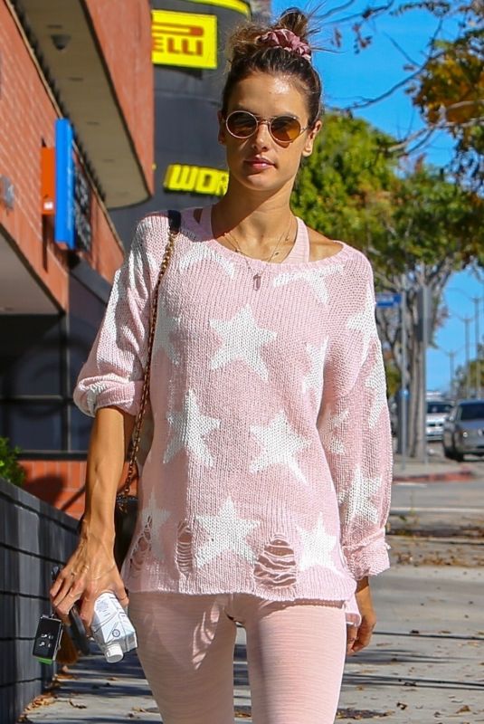 ALESSANDRA AMBROSIO Arrives at Pilates Class in Los Angeles 01/19/2019