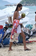 ALESSANDRA AMBROSIO in White Bikini at a Beach in Santa Catarina 01/03/2019