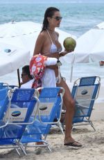 ALESSANDRA AMBROSIO in White Bikini at a Beach in Santa Catarina 01/03/2019