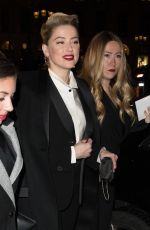 AMBER HEARD Arrives at Her Hotel in Paris 01/22/2019