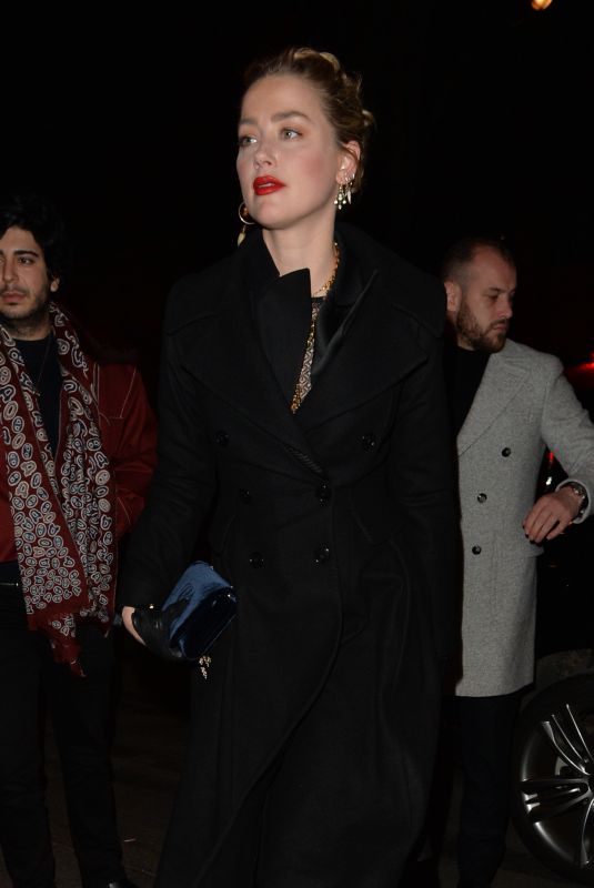 AMBER HEARD Leaves Laperouse Restaurant in Paris 01/21/2019