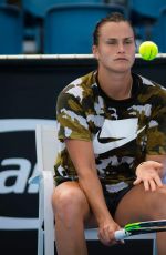 ARYNA SABALENKA at 2019 Australian Open Practice Session at Melbourne Park 01/12/2019