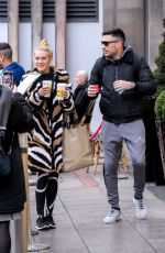 ASHLEY ROBERTS and Giovanni Leaves Their Hotel in Birmingham 01/15/2019