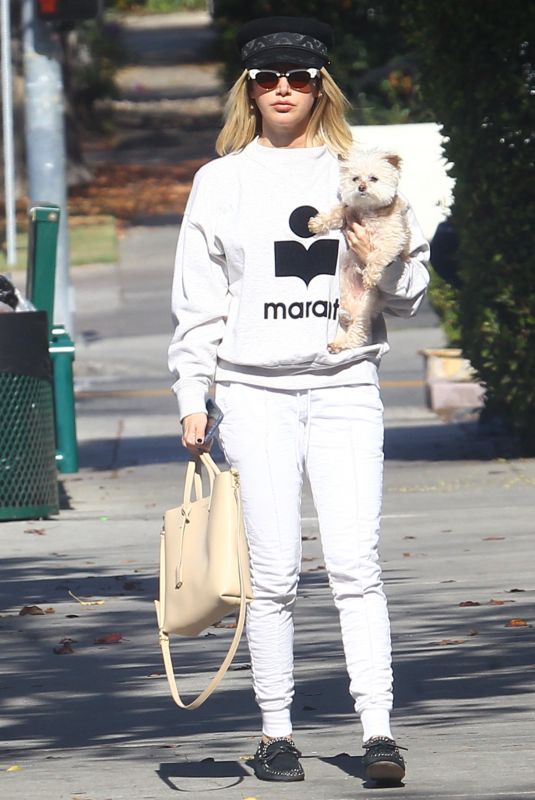 ASHLEY TISDALE Out with Her Dog in Los Feliz 01/02/2019