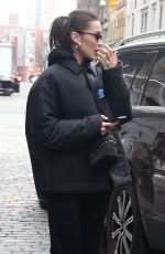 BELLA HADID Out in New York 01/17/2019