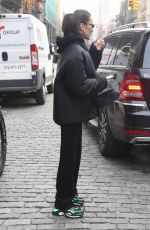 BELLA HADID Out in New York 01/17/2019