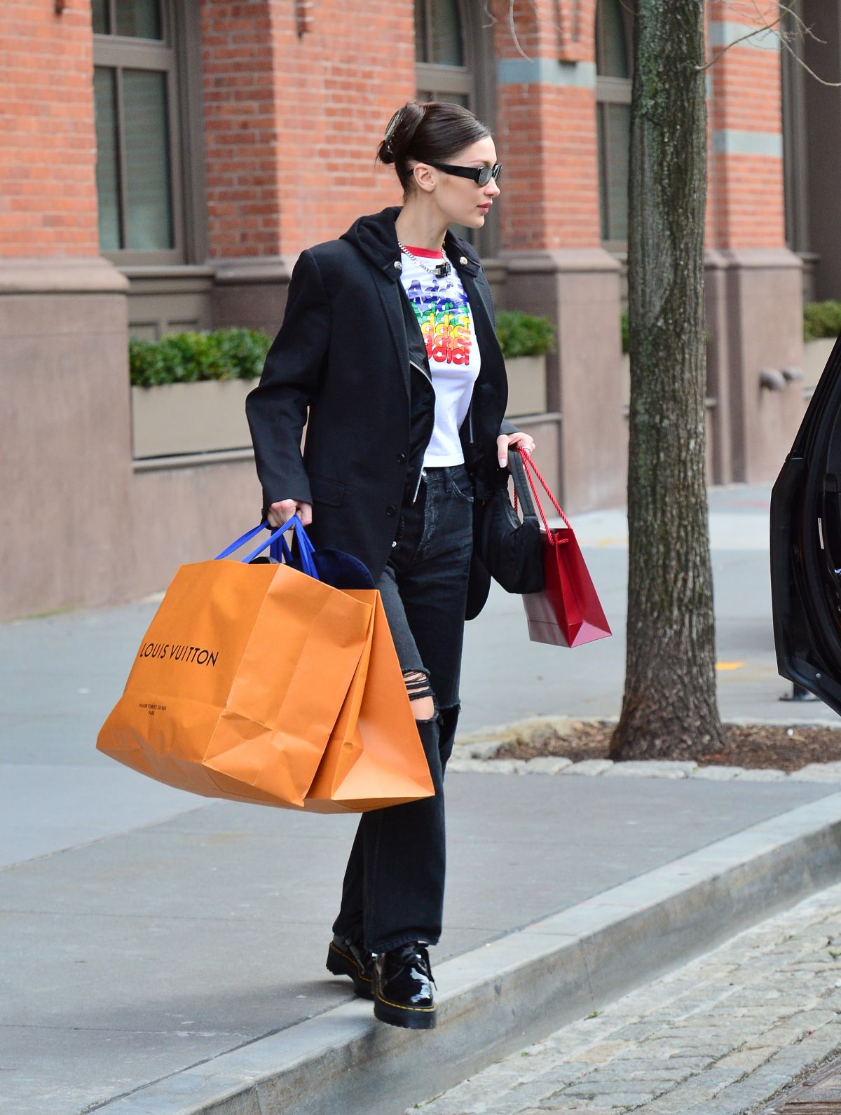BELLA HADID Shopping at Louis Vuitton in New York 01/09/2019 – HawtCelebs
