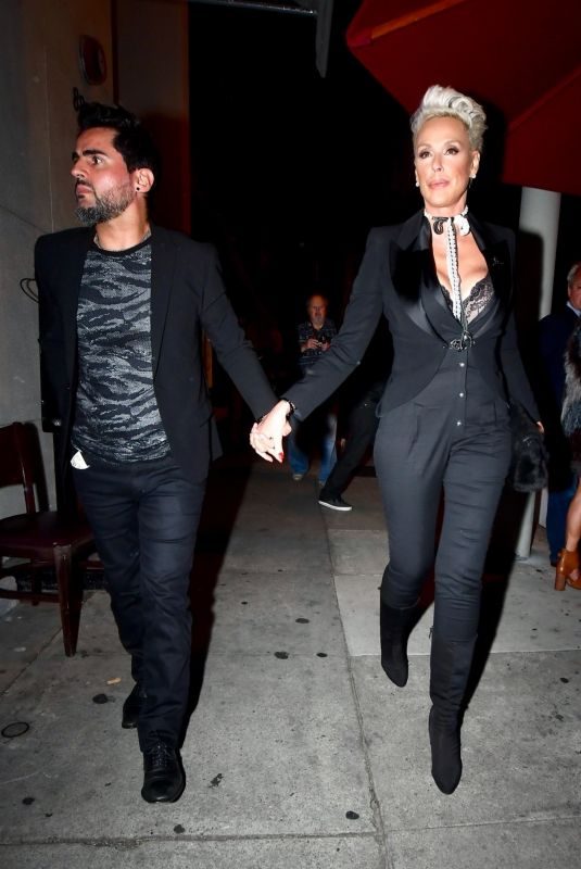 BRIGITTE NIELSEN and Mattia Dessi at Craig’s Restaurant in West Hollywood 01/23/2019