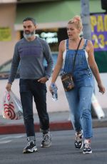 BUSY PHILIPPS in Denim Overalls Out in West Hollywood 01/28/2019