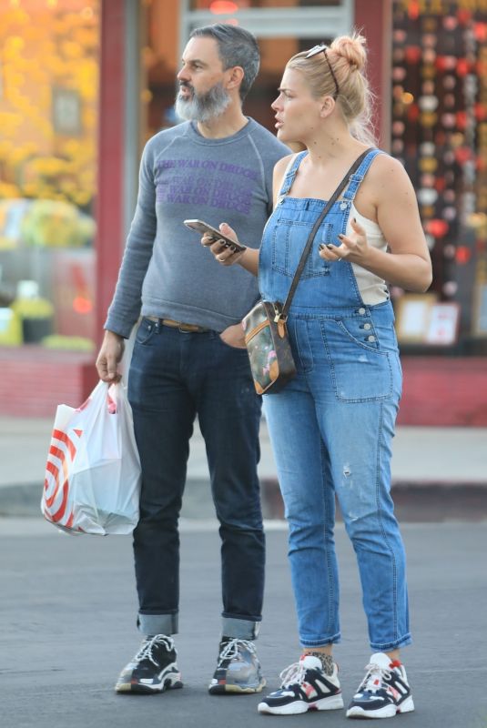 BUSY PHILIPPS in Denim Overalls Out in West Hollywood 01/28/2019