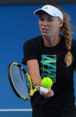 CAROLINE WOZNIACKI at 2019 Australian Open Practice Session at Melbourne Park 01/13/2019