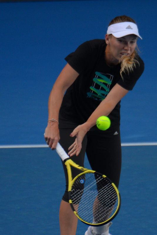 CAROLINE WOZNIACKI at 2019 Australian Open Practice Session at Melbourne Park 01/13/2019