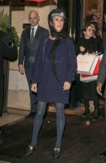 CELINE DION Leaves Plaza Athenee Hotel in Paris 01/29/2019