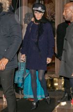 CELINE DION Leaves Plaza Athenee Hotel in Paris 01/29/2019