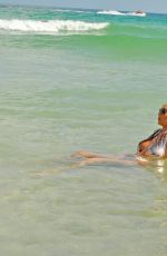 CHLOE GOODMAN in a Silver Swimsuit on the Beach in Barbados 01/12/2019