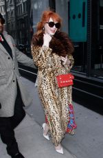 CHRISTINA HENDRICKS Arrives at Build Studios in New York 01/25/2019