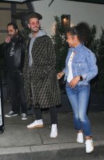 CHRISTINA MILIAN in Double Denim at Madeo Restaurant in Beverly Hills 01/18/2019