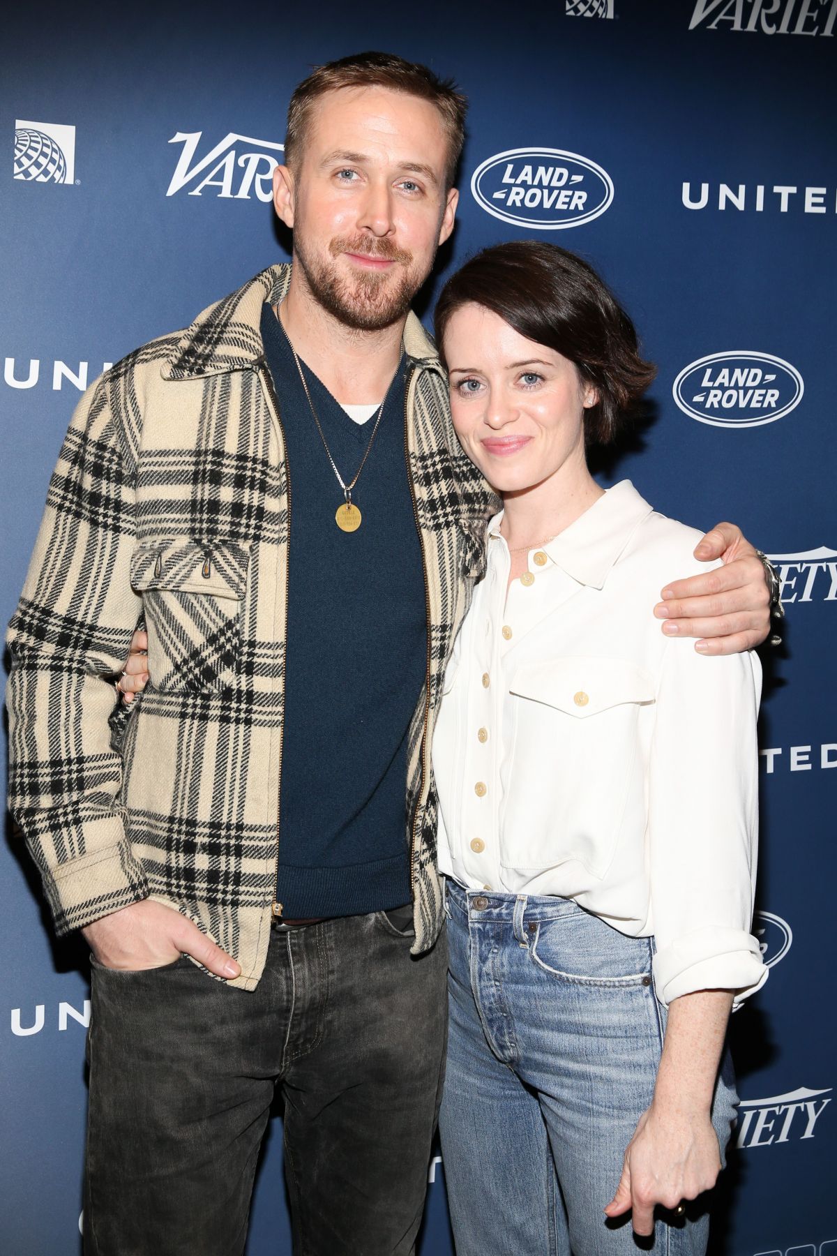 CLAIRE FOY and Ryan Goslong at First Man Variety Screening Series in