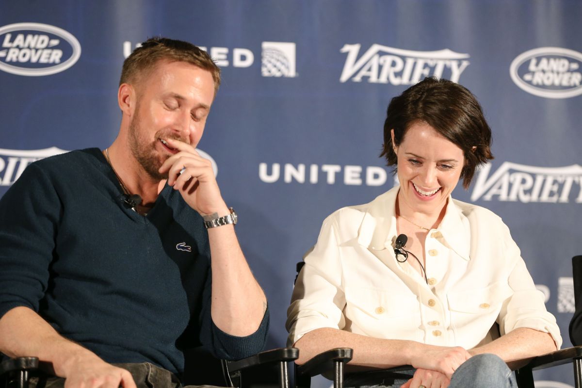 CLAIRE FOY and Ryan Goslong at First Man Variety Screening Series in