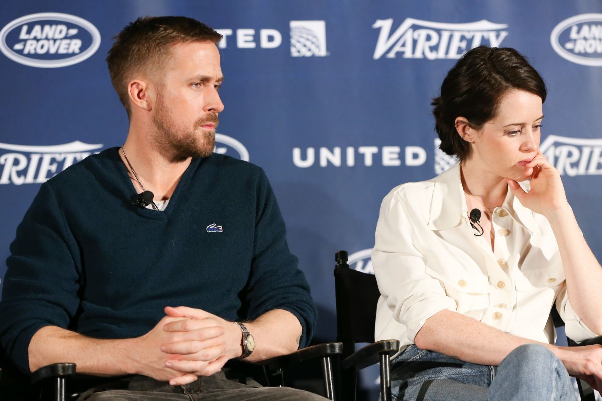 CLAIRE FOY and Ryan Goslong at First Man Variety Screening Series in