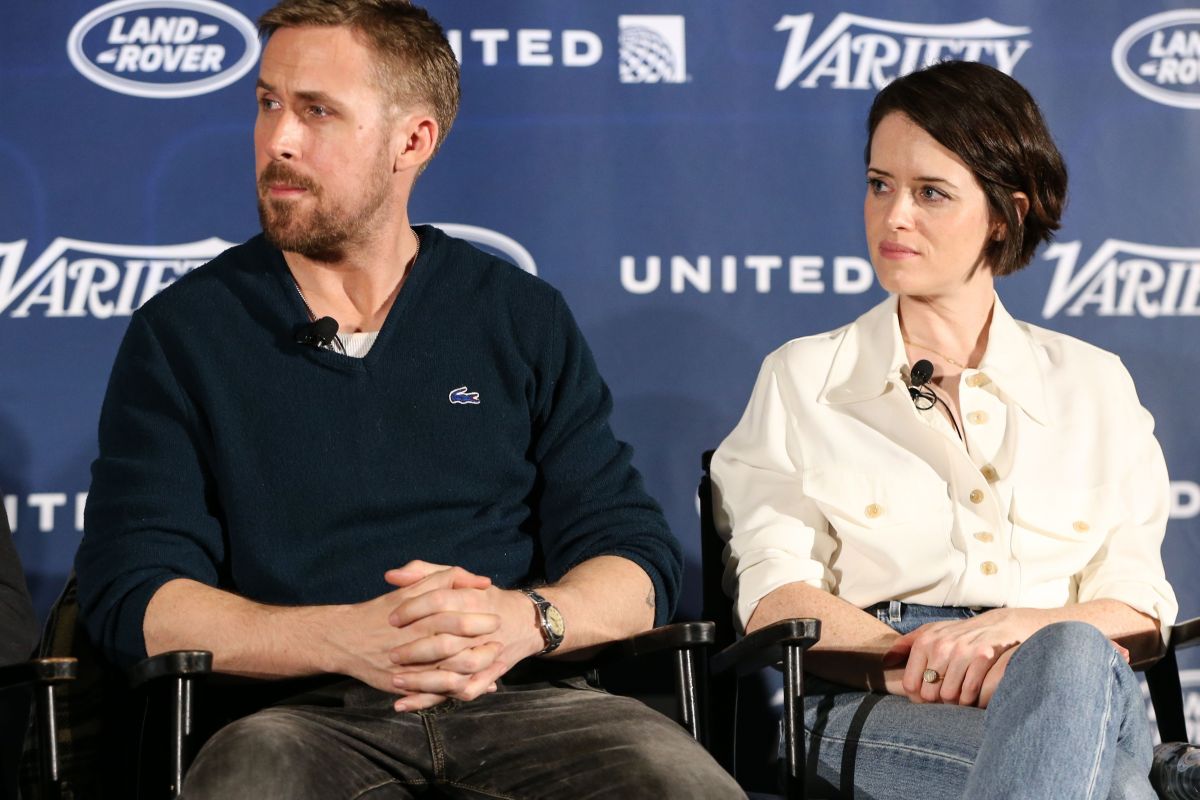 CLAIRE FOY and Ryan Goslong at First Man Variety Screening Series in
