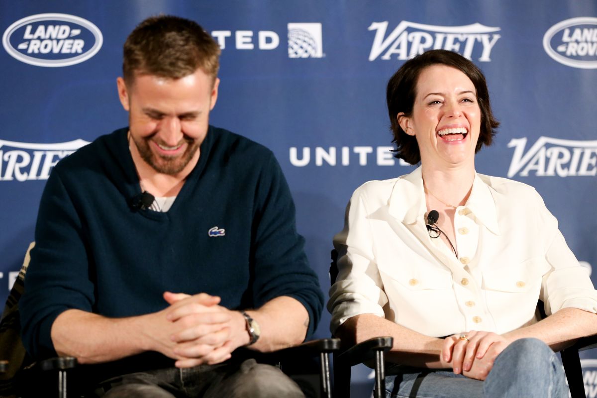 CLAIRE FOY and Ryan Goslong at First Man Variety Screening Series in