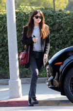 DAKOTA JOHNSON Leaves a Skin Care Clinic in Beverly Hills 01/10/2019