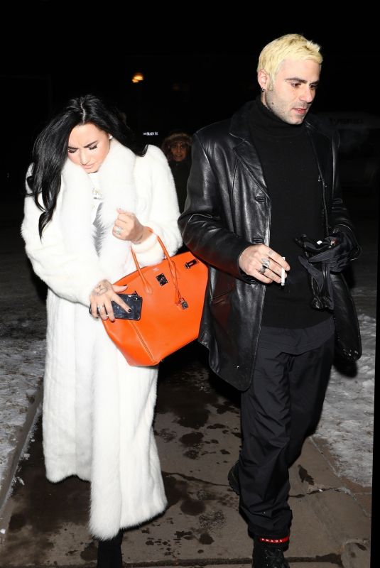 DEMI LOVATO and Henri Levy out for Dinner in Aspen 01/02/2019