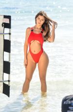 DEMI ROSE MAWBY in Red Swimsuit at a Beach in Mexico 01/24/2019