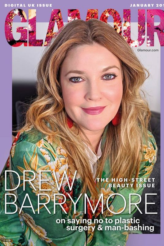 DREW BARRYMORE in Glamour Magazine, UK January 2019