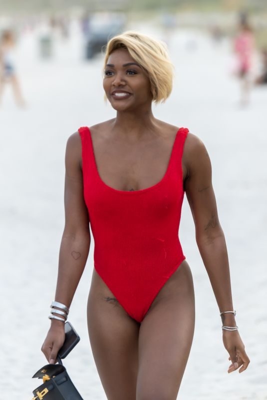 ELISA JOHNSON in Bikini at a Beach in Miami 01/01/2019