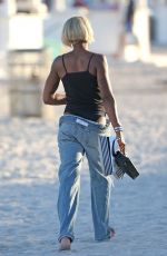 ELISA JOHNSON in Low Cut Baggy Jeans at a Beach in Miami 12/30/2018