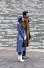 ELIZABETH GILLIES on the Set of Dynasty in Paris 01/07/2019
