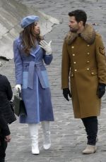 ELIZABETH GILLIES on the Set of Dynasty in Paris 01/07/2019