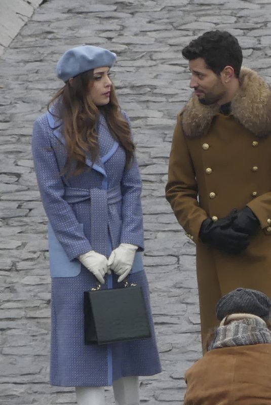 ELIZABETH GILLIES on the Set of Dynasty in Paris 01/07/2019