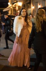 ELIZABETH GILLIES on the Set of Dynasty, Season 2 in Paris 01/10/2019