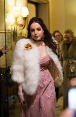 ELIZABETH GILLIES on the Set of Dynasty, Season 2 in Paris 01/10/2019