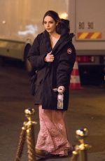ELIZABETH GILLIES on the Set of Dynasty, Season 2 in Paris 01/10/2019