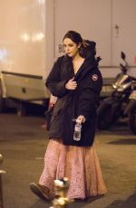 ELIZABETH GILLIES on the Set of Dynasty, Season 2 in Paris 01/10/2019