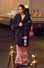 ELIZABETH GILLIES on the Set of Dynasty, Season 2 in Paris 01/11/2019