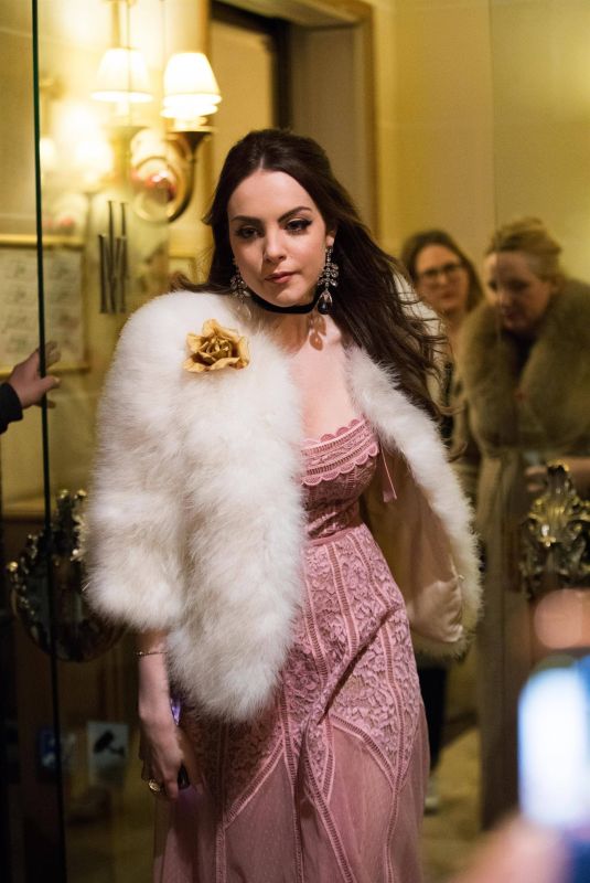 ELIZABETH GILLIES on the Set of Dynasty, Season 2 in Paris 01/11/2019