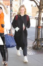 ELLE FANNING Arrives at Her Hotel in New York 01/11/2019