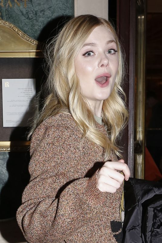ELLE FANNING Arrives at Her Hotel in Paris 01/21/2019