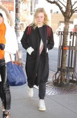 ELLE FANNING in Balenciaga Out in New York 01/11/2019