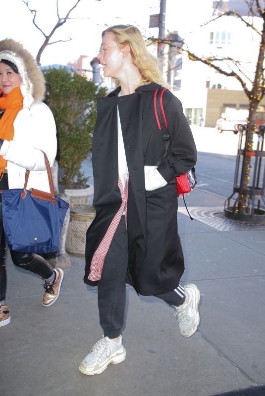 ELLE FANNING in Balenciaga Out in New York 01/11/2019